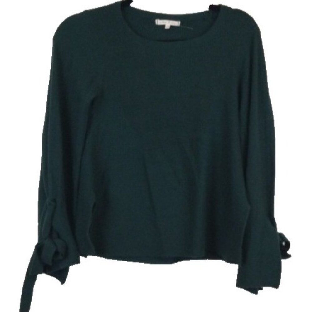 Anthropologie Willow and Clay‎ Sweater Womens XS Green Bell Sleeve BOHO Pullover